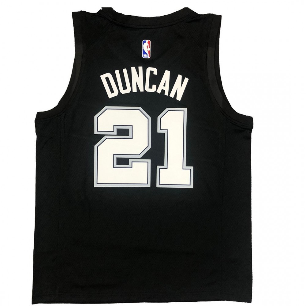 Men's San Antonio Spurs Tim Duncan #21 Black 20/21 Swingman Jersey - City Edition-Pro Kit Vault | Brand New 26/27 Sports Jerseys